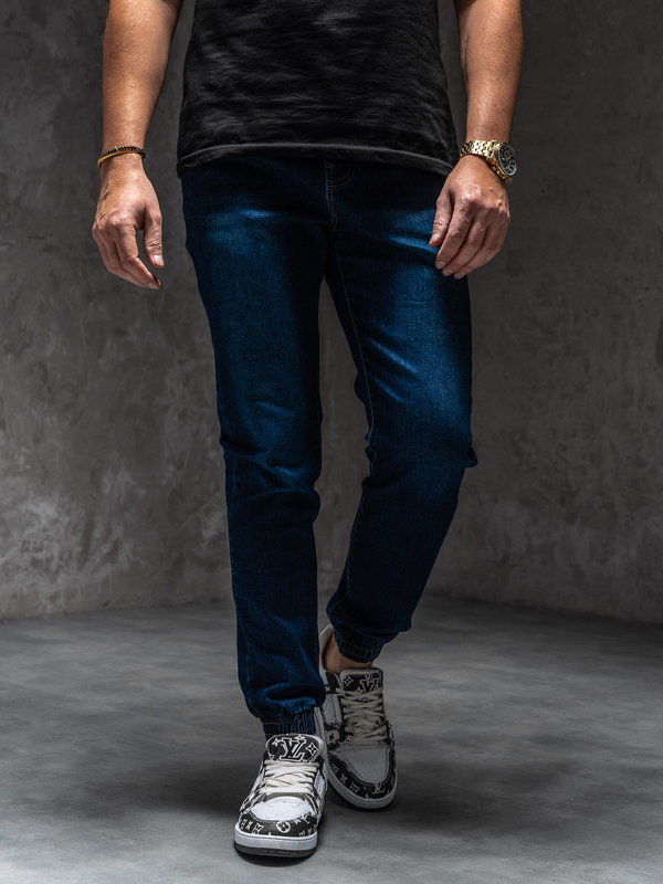 Pantalón vaquero jogger para hombre azul oscuro Bolf 8168A1