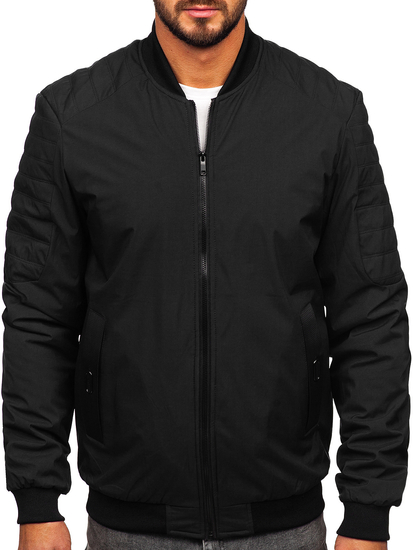 Chaqueta bomber de entretiempo para hombre negro Bolf 84M3007