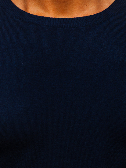 Suéter básico para hombre color azul oscuro Bolf YY01