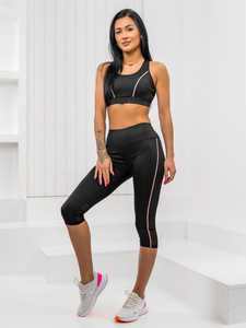 Conjunto deportivo de dos piezas para mujer negro Bolf XL012