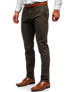 Pantalón chino para hombre verde oscuro Bolf 1143