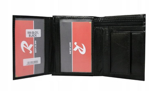 Cartera de cuero para hombre negro 612