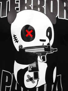 Camiseta de manga corta con impresión para hombre negro Bolf 2291