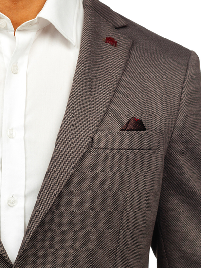 Hombre Blazer elegante Marrón Oscuro Bolf 024