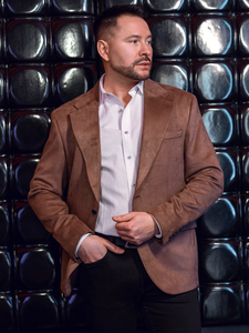 Americana de hombre de terciopelo marrón Bolf 24410