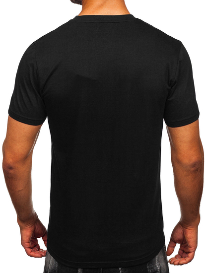 Camiseta estampada de algodón para hombre Negro Bolf MPO3461