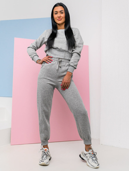 Conjunto de chándal oversize de dos piezas para mujer gris Bolf 8C78