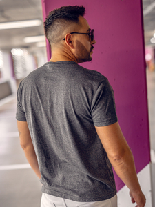 Camiseta lisa de cuello en V para hombre color antracita Bolf 192131A