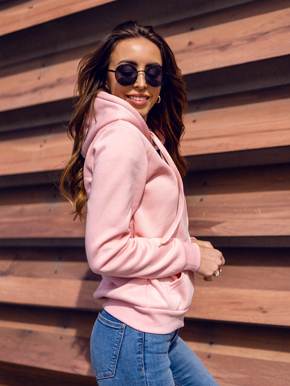 Sudadera con capucha para mujer rosa claro Bolf W03B-56