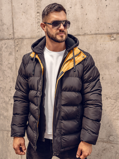 Chaqueta acolchada de invierno para hombre negro Bolf 7145A