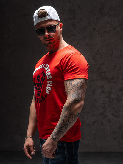 Camiseta estampada para hombre color rojo Bolf Y70015
