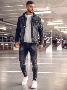 Chaqueta vaquera para hombre negro Bolf 200A