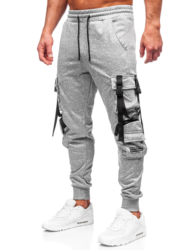 Pantalón cargo de chándal jogger para hombre gris Bolf HS7173