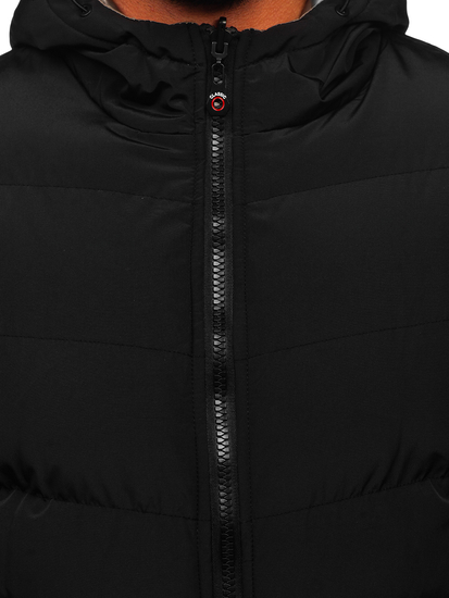 Chaqueta reversible acolchada de invierno para hombre negro y oro Bolf 7417