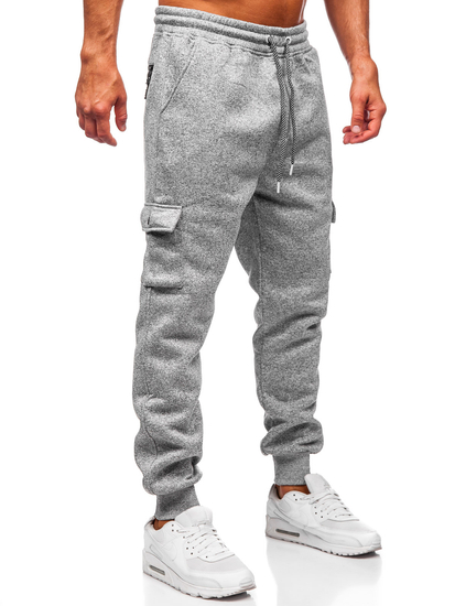 Pantalón forrado de chándal jogger para hombre gris Bolf Q1108