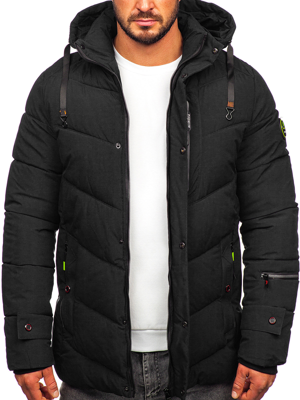Chaqueta acolchada de invierno para hombre negro Bolf 22M55
