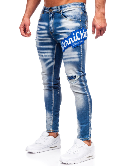 Pantalón vaquero slim fit para hombre azul oscuro Bolf BC1068