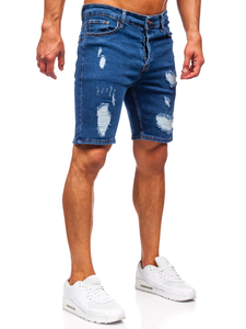 Pantalón corto vaquero para hombre azul oscuro Bolf 0790