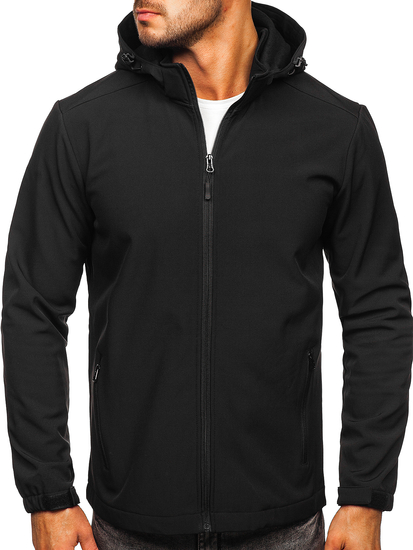 Chaqueta softshell de entretiempo para hombre negro Bolf HH017
