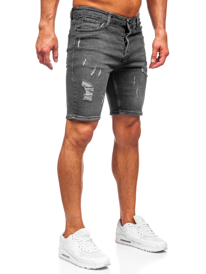 Pantalón corto vaquero para hombre negro Bolf 0525
