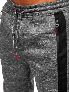 Pantalón forrado de chándal jogger para hombre antracita Bolf Q1201