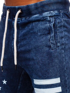 Pantalón corto vaquero para hombre azul oscuro Bolf EX02