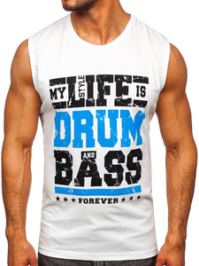 Camiseta estampada sin mangas color blanco Bolf 14810