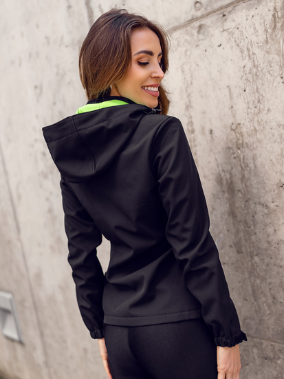 Chaqueta softshell de entretiempo para mujer color negro y verde Bolf HH018