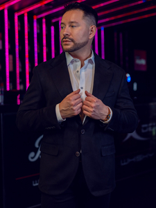 Americana de hombre de terciopelo negra Bolf 24410