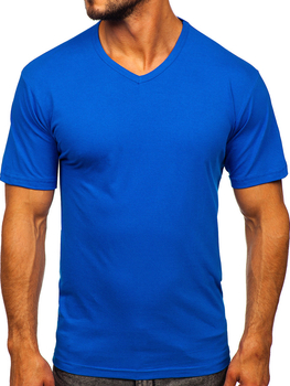 Camiseta azul lisa de hombre con cuello en V Bolf 192131