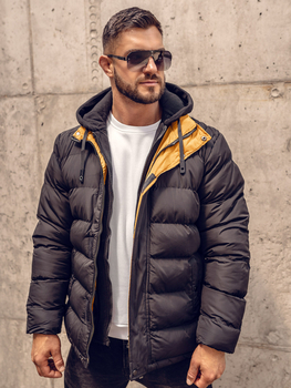 Chaqueta acolchada de invierno para hombre negro Bolf 7145A