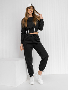 Chándal oversize de dos piezas para mujer negro Bolf 8C78A1