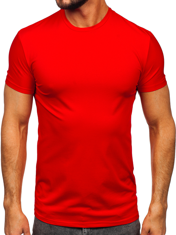 Camiseta de manga corta sin impresión para hombre rojo Bolf MT3001