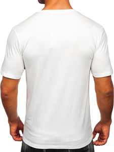 Camiseta estampada de algodón para hombre Blanco Bolf MPO3475