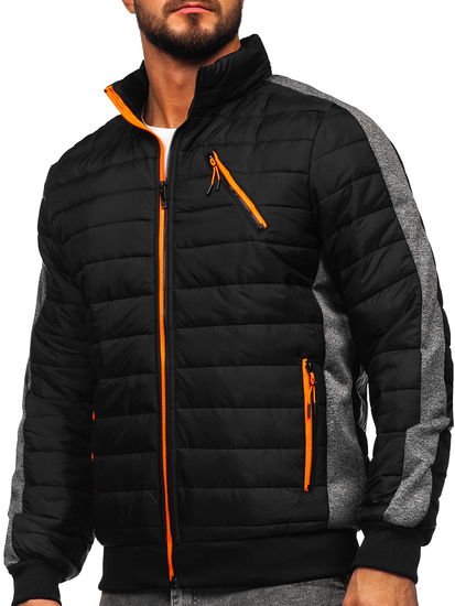 Chaqueta acolchada de entretiempo para hombre negro Bolf 8M909