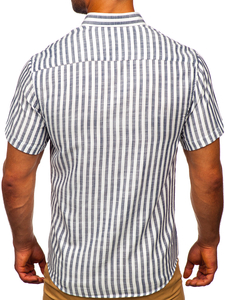 Camiseta a manga corta a cuadros para hombre color azul oscuro Bolf 21500