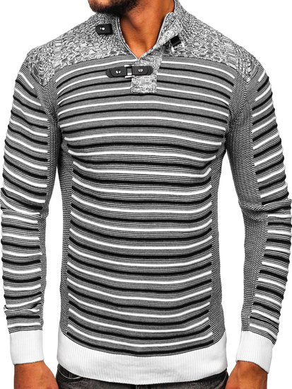 Suéter con cuello alto para hombre color blanco Bolf 1028