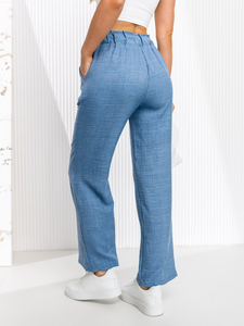 Pantalón ancho de tela para mujer azul claro Bolf W7966