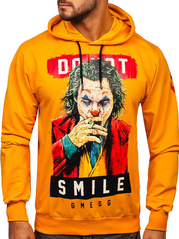 Sudadera con capucha e impresión para hombre naranja Bolf 6384