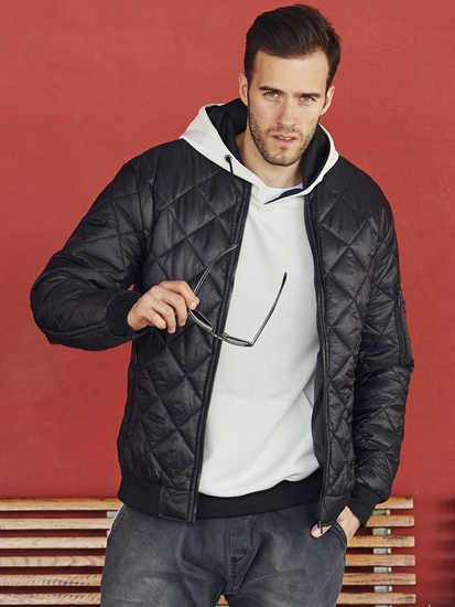 Chaqueta bomber de entretiempo para hombre negra Bolf AK76-A