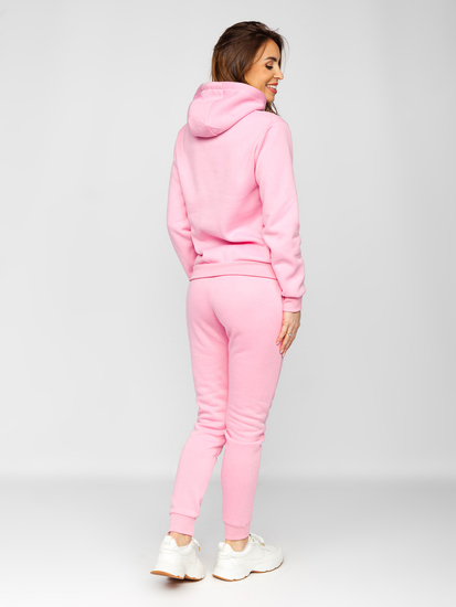 Conjunto de chándal con capucha para mujer color rosa claro Bolf 0002