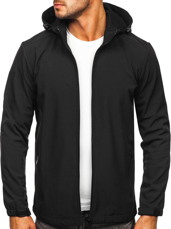 Chaqueta softshell de entretiempo para hombre negro Bolf HH017