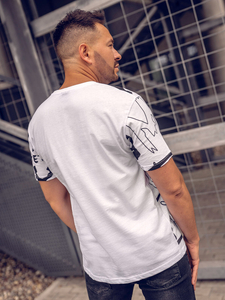 Camiseta blanca de algodón con estampado para hombre Bolf KS1972A