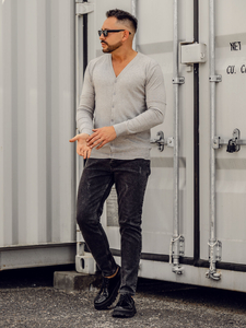 Cárdigan para hombre Gris Bolf YY06A