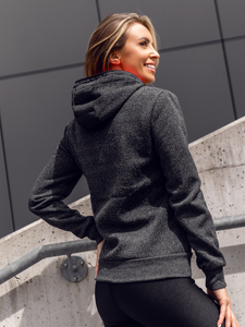 Sudadera/Chaqueta con capucha de transición negra para mujer Bolf KSW4001A