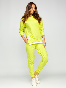 Chándal de dos piezas para mujer verde limón Bolf VE05