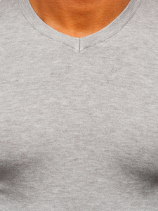 Hombre Jersey con cuello en V Gris Claro Bolf YY03