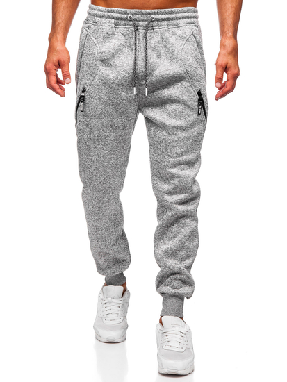Pantalón forrado de chándal jogger para hombre gris Bolf Q1104