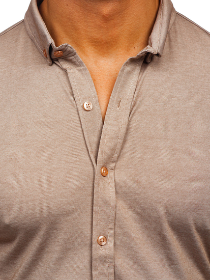 Camisa de manga corta para hombre marrón Bolf 2005