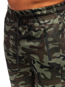Pantalón corto de chándal camuflaje para hombre caqui Bolf JX865